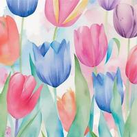 Aquarell Tulpen Hintergrund vektor