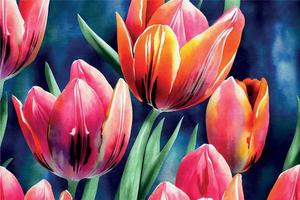 Aquarell Tulpen Hintergrund vektor