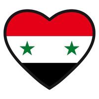 flagga av syrien i de form av hjärta med kontrasterande kontur, symbol av kärlek för hans Land, patriotism, ikon för oberoende dag. vektor
