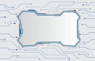 infographic weiße schablone der hud ui-anzeige mit elektronischer leitung der schaltung, infografik-vektor der präsentation vektor