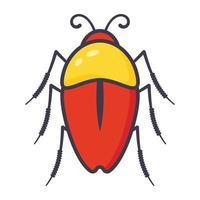 blattodea insekt, platt tecknad serie ikon av kackerlacka vektor