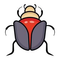 blattodea-insekt, flache karikaturikone von kakerlaken vektor