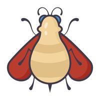 flygande bita insekt, diptera ikon av platt stil vektor