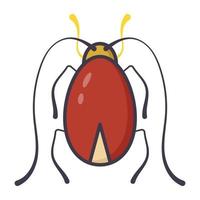 blattodea-insekt, flache karikaturikone der kakerlake vektor