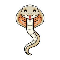 söt albino monocled kobra tecknad serie vektor