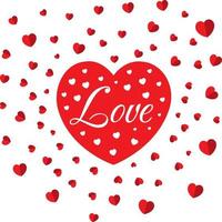 liebe rotes herz mit herzhintergrundschlag für jedes romantische design, valentinstaghintergrund, rotes herz mit liebe und herzen vektor