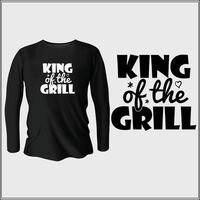 kung av de grill t-shirt design med vektor