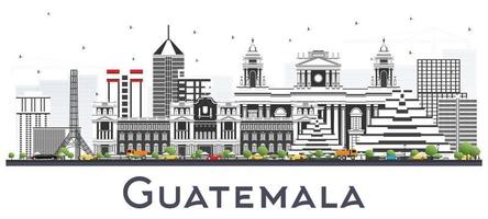 guatemala stad horisont med grå byggnader isolerat på vit. vektor