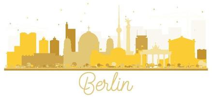 berlin deutschland skyline der stadt goldene silhouette. vektor