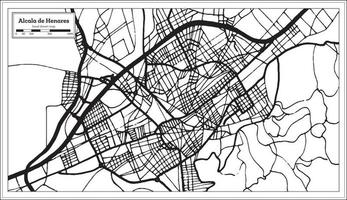 alcala de henares spanien stadtplan im retro-stil. vektor