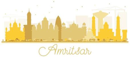 amritsar stad horisont gyllene silhuett. vektor