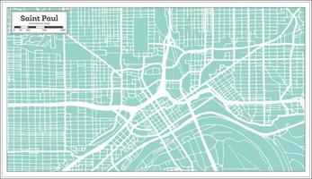 Saint Paul Minnesota USA Stadtplan im Retro-Stil. Übersichtskarte. vektor