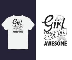 Frauen-Typografie-T-Shirt-Design mit Vektor