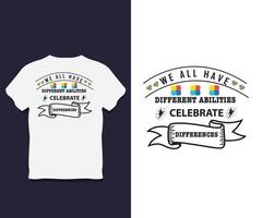 Happy Autism Awareness Day T-Shirt Design mit Vektor