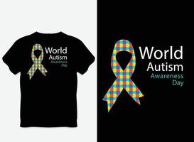 Happy Autism Awareness Day T-Shirt Design mit Vektor