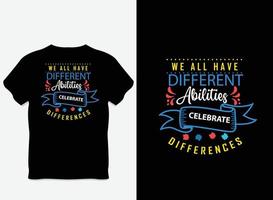 Happy Autism Awareness Day T-Shirt Design mit Vektor