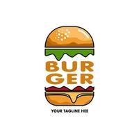 Burger-Logo, Illustrations-Fast-Food-Logo, Emblem, Etikett. Burger-Vintage-Design - Business-Burger vektor