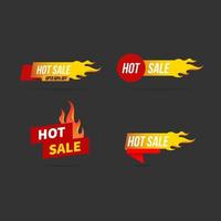varm försäljning klistermärken med brand vektor