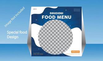 Fast-Food- oder Food-Menü-Banner und Social-Media-Post-Design vektor