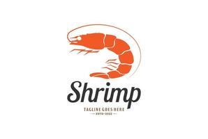 einfacher Garnelengarnelen-Hummer für Fischrestaurant-Produktaufkleberlogo-Designvektor vektor