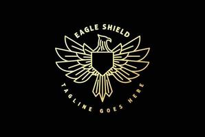 golden american eagle falke falke phoenix vogel abzeichen emblem logo design vektor