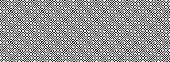 svart vit linje grekisk sömlös mönster vektor