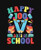 100 Tage Schule Zitat T-Shirt Design Vorlage Vektor