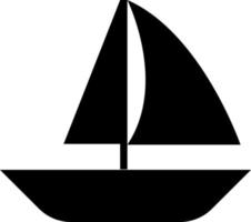 båt silhuett med segel. vektor