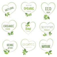 Logo, Aufkleber und Abzeichen für Bio-Lebensmittel, Naturprodukte und gesundes Leben. vektor