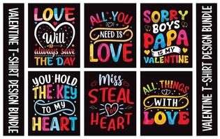 Valentinstag-Typografie-Tag-T-Shirt-Design vektor