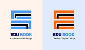 logotyp symbol för utbildning. de ikon av två böcker i de form av de brev s och de ikon av två böcker i de form av de brev e. utbildning vektor logotyp mall.