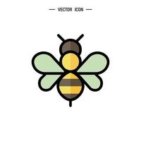 Honigbienen-Symbol. hummel, honigherstellungskonzept. Vektor-Logo-Illustration isoliert auf weißem Hintergrund. vektor