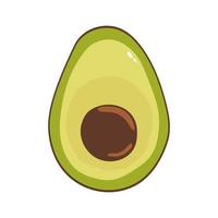 Avocado im Cartoon-Stil isoliert auf weißem Hintergrund. Avocado-Vektor-Symbol. Vektorgrafik. Obst-Food-Konzept. vektor