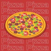 vektor illustration bakgrund snabb mat pizza ikon symbol