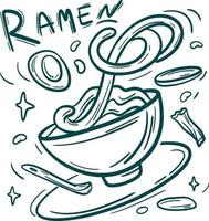 Sammlung von asiatischen Lebensmitteln ClipArt. Ramen-Vektor-Illustration vektor