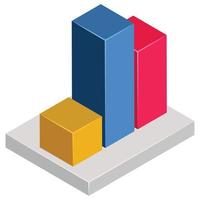 Diagramm - isometrische 3D-Darstellung. vektor