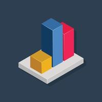 Diagramm - isometrische 3D-Darstellung. vektor