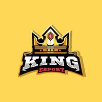 king esport logo design vector mit modernem illustrationskonzeptstil für abzeichen-, emblem- und t-shirt-druck.