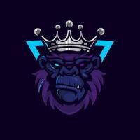 King Kong Maskottchen Logo Design Illustration Vektor