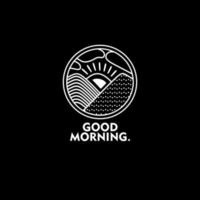 Guten-Morgen-Logo-Illustration im flachen Design vektor