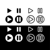 Play-Pause-Symbol für Logo oder Symbol vektor