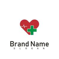 hjärta logotyp medicinsk vård mall vektor