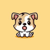 süße hundeillustration hund kawaii chibi vektor zeichenstil hundekarikatur