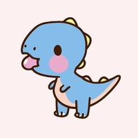 niedliche chibi dinosaurier illustration dinosaurier kawaii vektor zeichnung stil dinosaurier cartoon