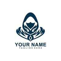 Vektor blaue Samurai-Logo-Vorlage