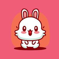 süße kaninchenillustration kaninchen kawaii chibi vektor zeichenstil kaninchen cartoon häschen