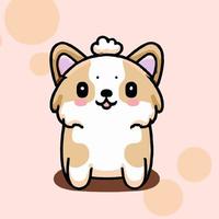 süße hundeillustration hund kawaii chibi vektor zeichenstil hundekarikatur