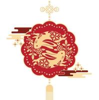 kaninchenpapierschnitt chinesisches neujahr vektor