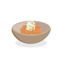 japansk nationell kök, natto bönor. vektor illustration.