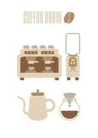kaffe ikoner mini uppsättning vektor